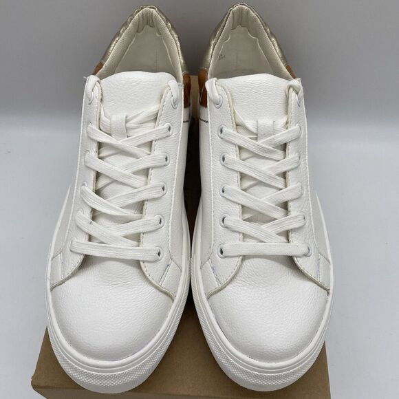 COCONUTS by Matisse Womens Size 9.5 Shoes Tessa Lace Up White Brown Sneakers NEW - Picture 3 of 9